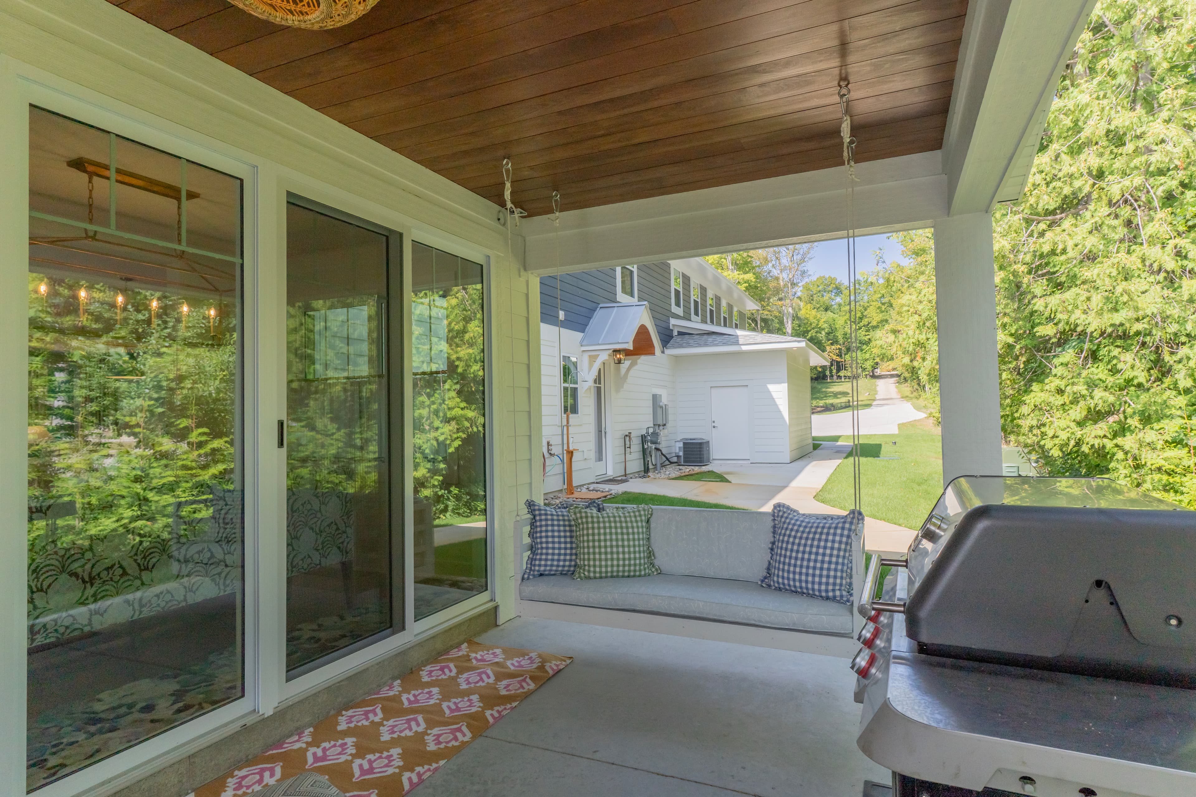 Lakefront gambrel residence architectural detail on Lake Charlevoix built by Ver Woert Construction West Michigan