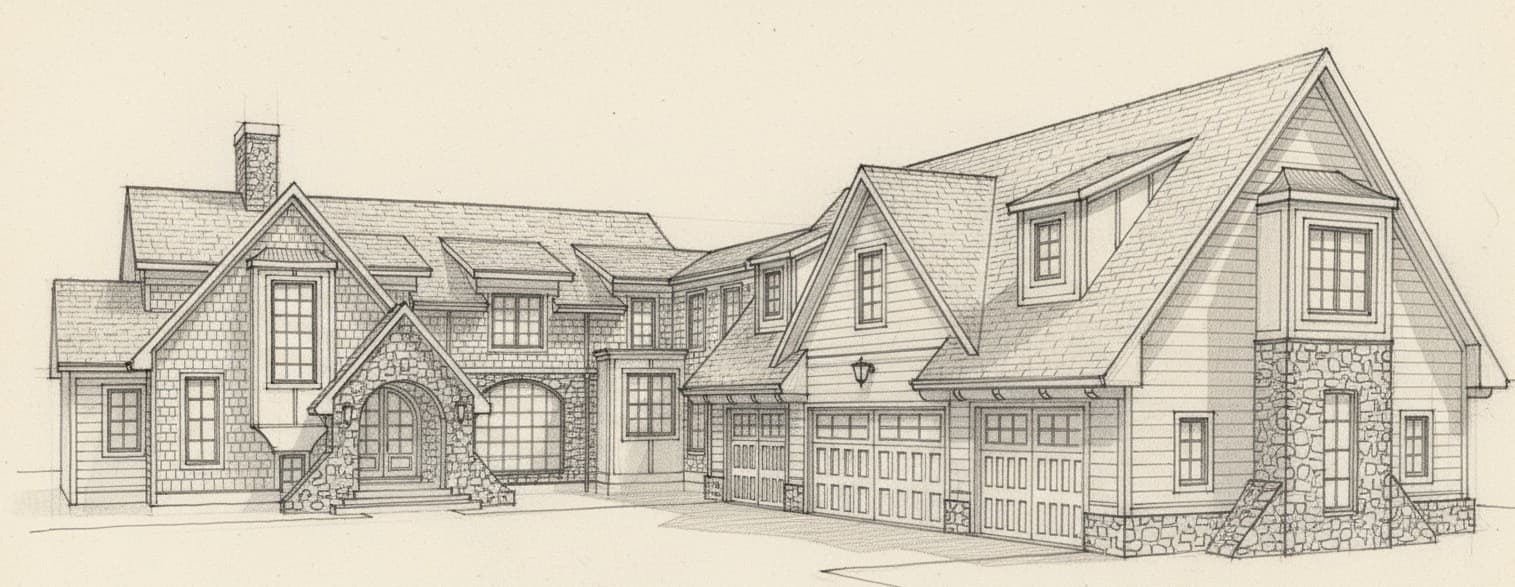 Gordon Ver Woert — hand-drawn pencil elevation
